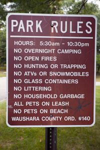 Waushara County Park Rules Waushara County Park Rules
