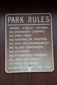Waushara County Park Rules